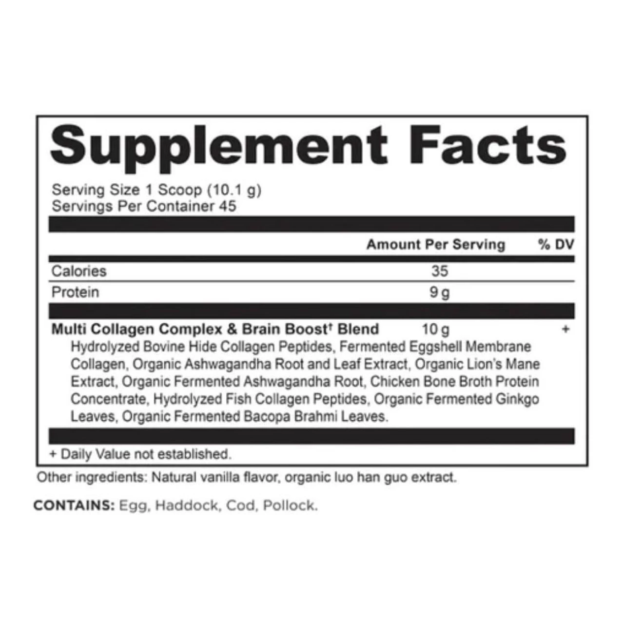 Ancient Nutrition Multi Collagen Protein Brain Boost Vanilla 45 Servings 4 Ancient Nutrition Multi Collagen Protein Brain Boost Vanilla 45 Servings - Image 2