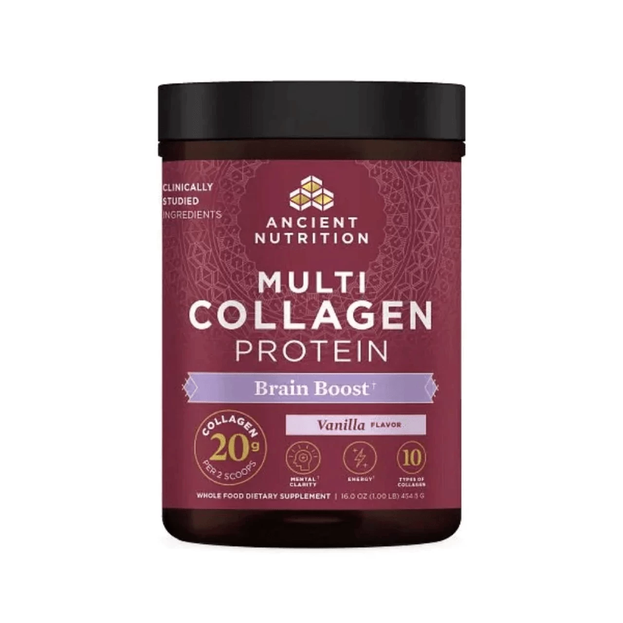 Ancient Nutrition Multi Collagen Protein Brain Boost Vanilla 45 Servings 3 Ancient Nutrition Multi Collagen Protein Brain Boost Vanilla 45 Servings
