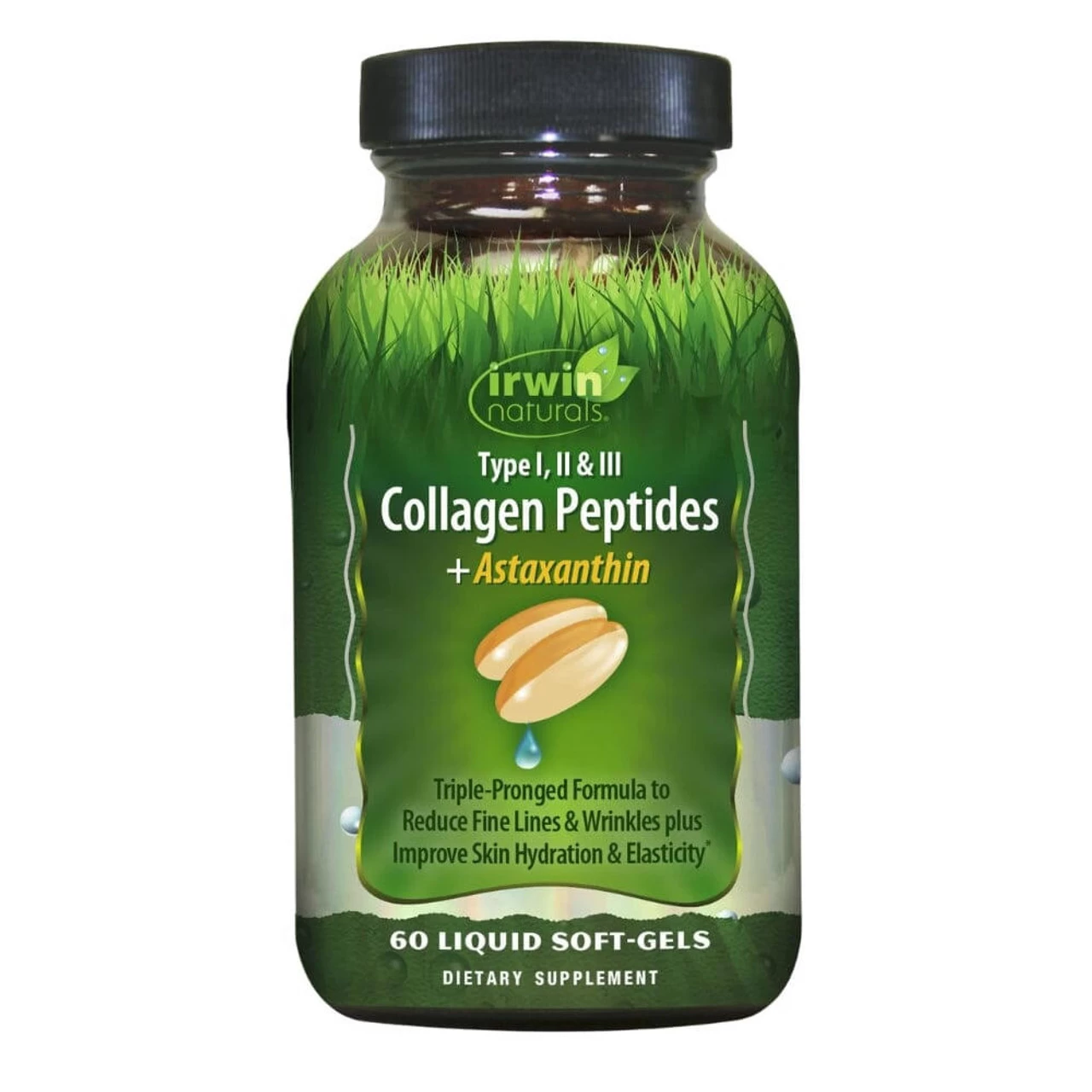 Irwin Type I, II, & III Collagen Peptides W/Astaxanthin 60 Soft Gels 3 Irwin Type I, II, & III Collagen Peptides W/Astaxanthin 60 Soft Gels