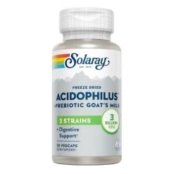 Solaray Acidophilus 3 Strain Probiotic & Prebiotic Goat's Milk 50 Capsules